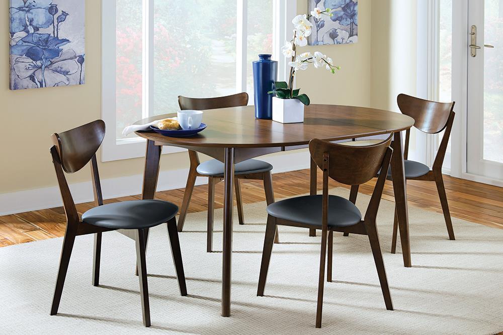 Jedda Upholstered Dining Chairs Dark Walnut and Black (Set of 2) - Luxury Home Furniture (MI)
