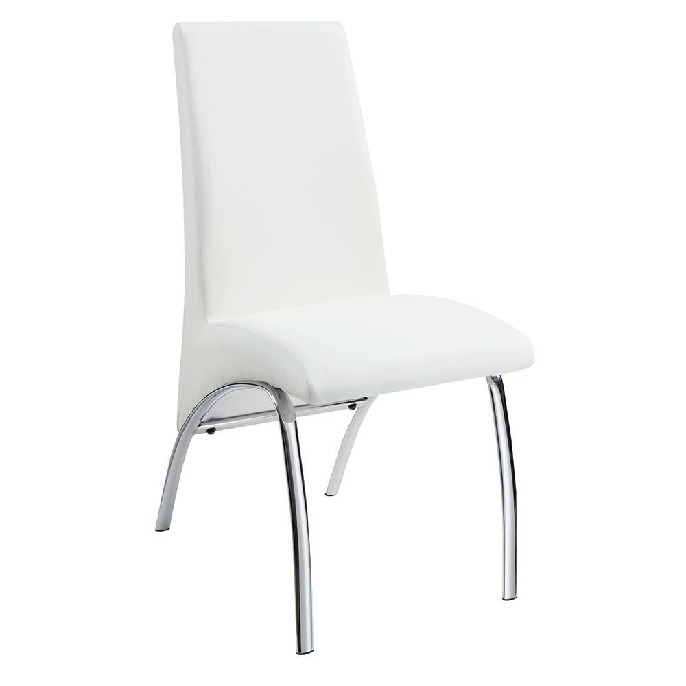 Bishop Upholstered Side Chairs White and Chrome (Set of 2) - Luxury Home Furniture (MI)