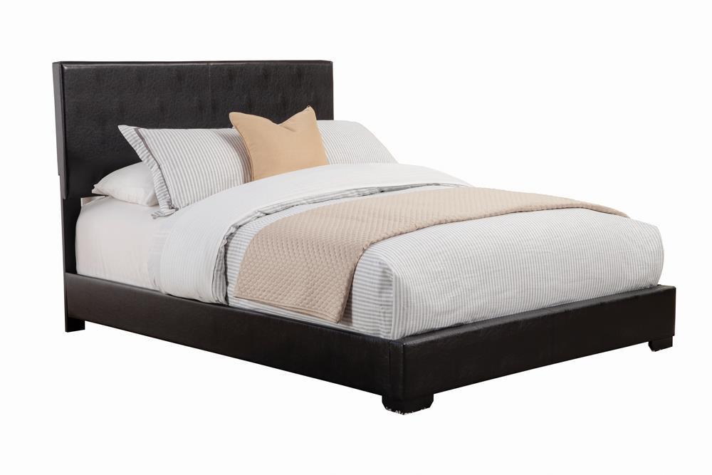 Conner California King Upholstered Panel Bed Black - Luxury Home Furniture (MI)