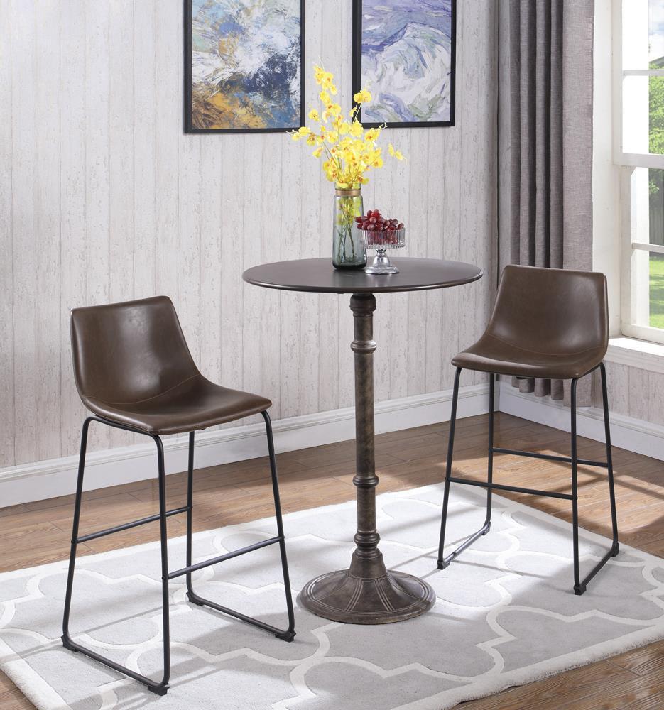 Oswego Round Bar Table Dark Russet and Antique Bronze - Luxury Home Furniture (MI)