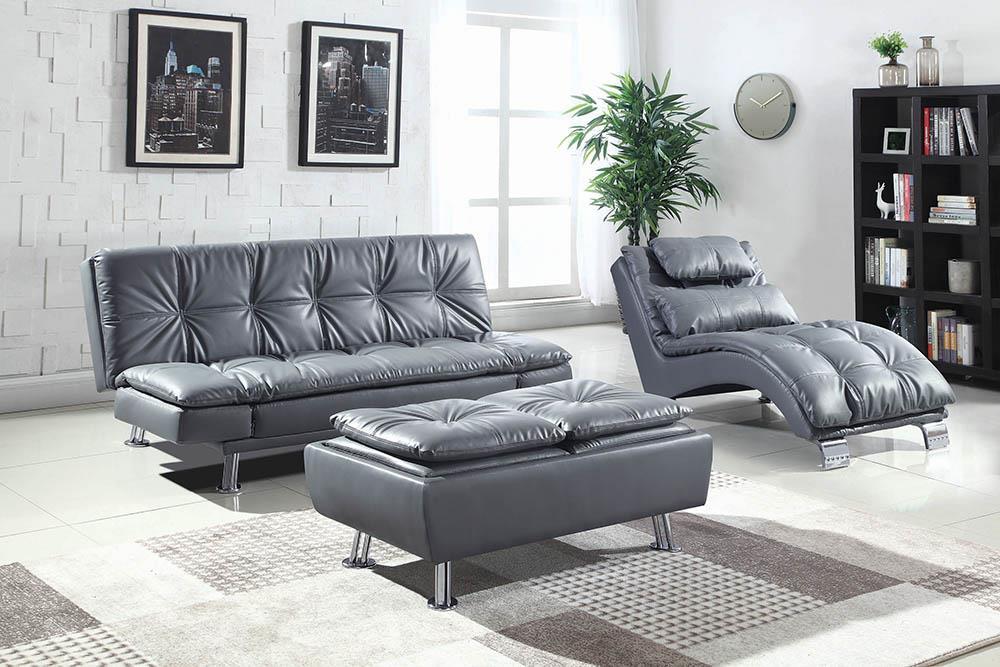 Dilleston Tufted Back Upholstered Sofa Bed Grey - Luxury Home Furniture (MI)