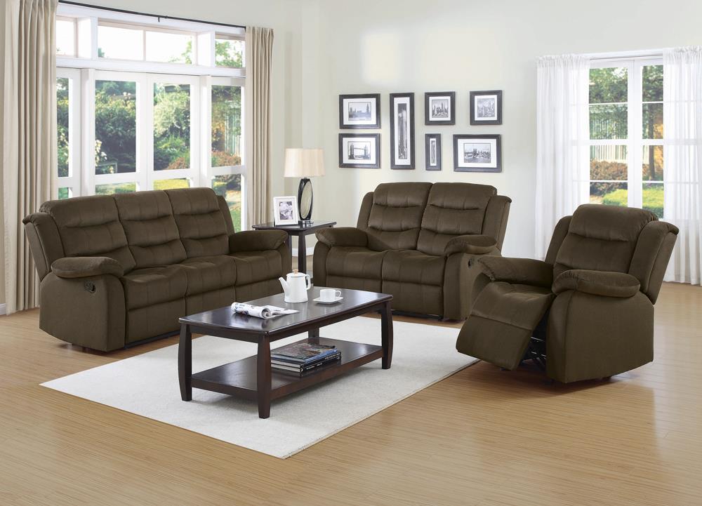 Rodman Pillow Top Arm Motion Loveseat Olive Brown - Luxury Home Furniture (MI)