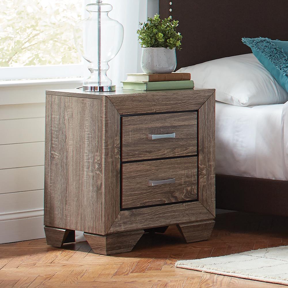 Kauffman 2-drawer Nightstand Washed Taupe - Luxury Home Furniture (MI)
