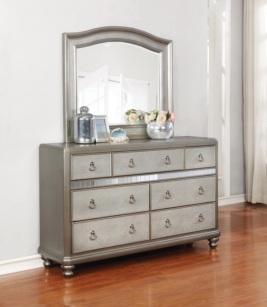 Bling Game Arched Dresser Mirror Metallic Platinum - Luxury Home Furniture (MI)