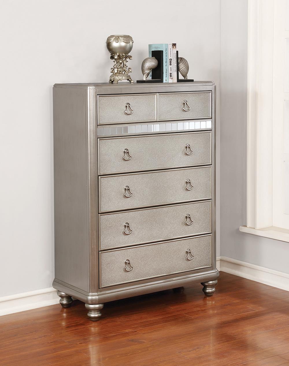 Bling Game 6-drawer Chest Metallic Platinum - Luxury Home Furniture (MI)