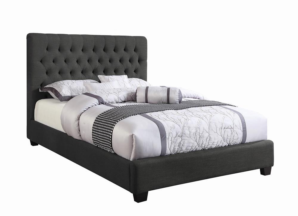 Chloe Tufted Upholstered California King Bed Charcoal - Luxury Home Furniture (MI)