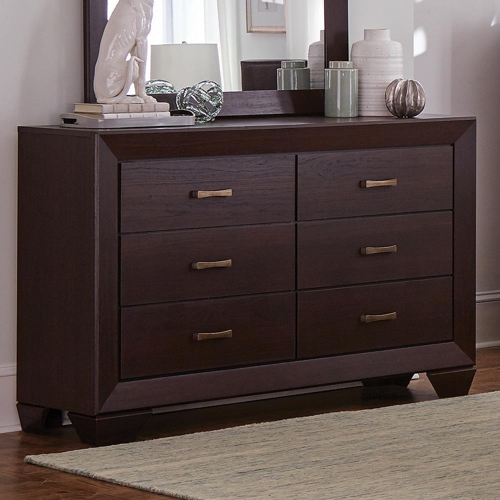 Kauffman 6-drawer Dresser Dark Cocoa - Luxury Home Furniture (MI)