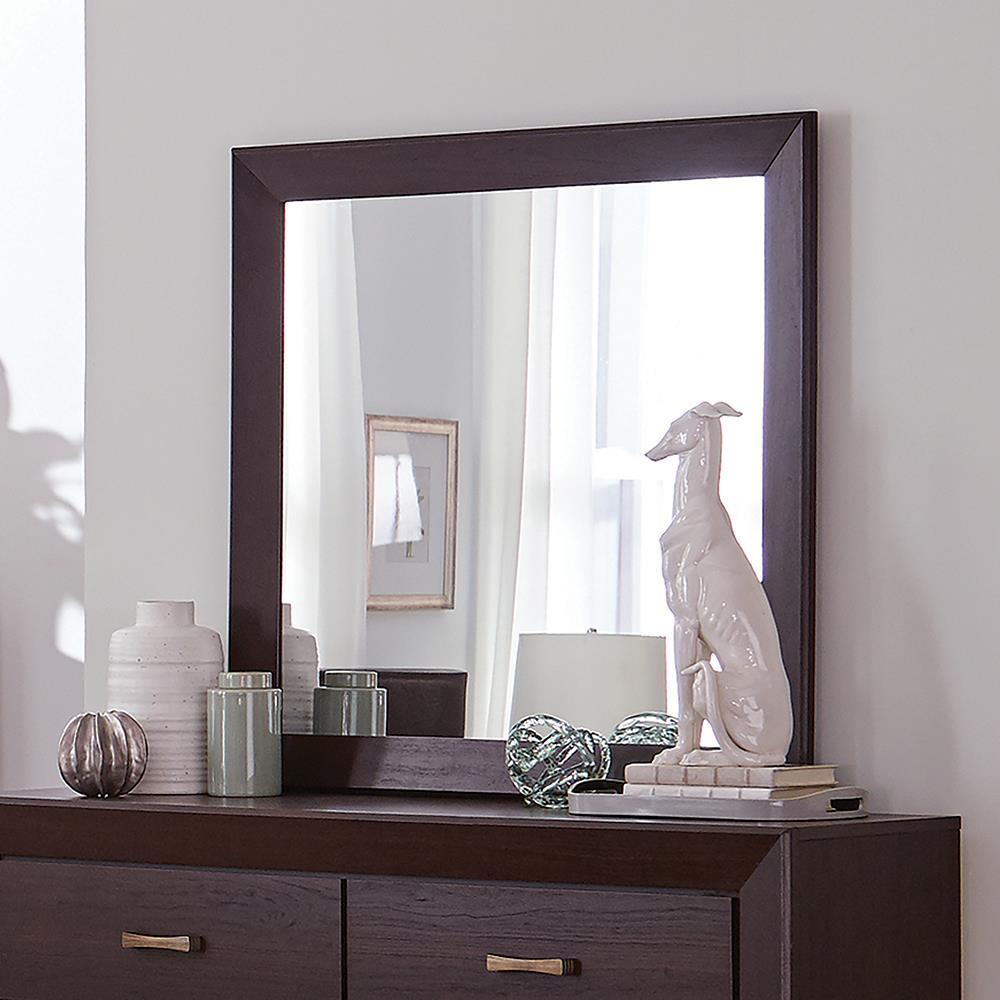 Kauffman Rectangular Dresser Mirror Dark Cocoa - Luxury Home Furniture (MI)
