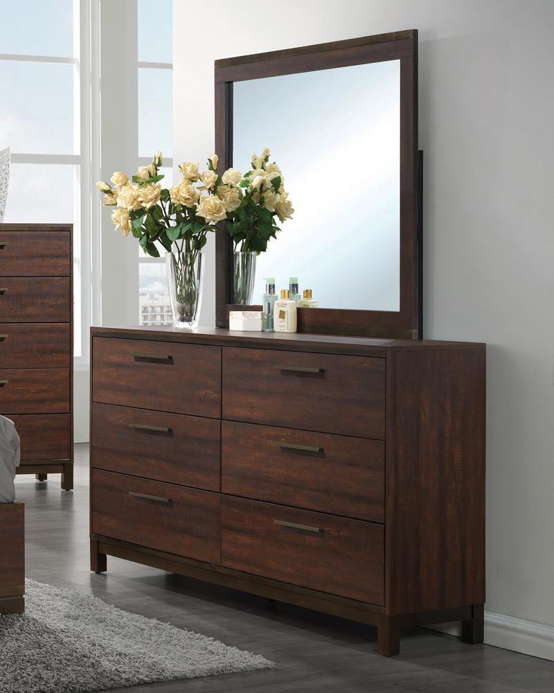 Edmonton Dresser Mirror Rustic Tobacco - Luxury Home Furniture (MI)