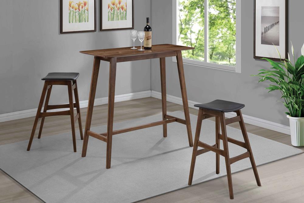 Finnick Tapered Legs Bar Stools Dark Grey and Walnut (Set of 2) - Luxury Home Furniture (MI)