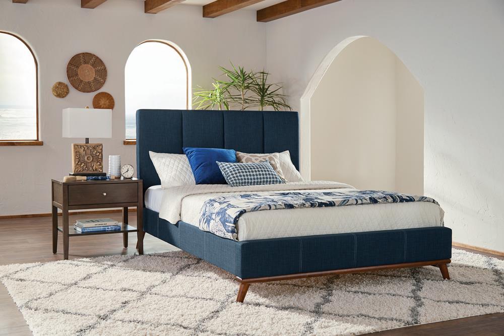 Charity Full Upholstered Bed Blue - Luxury Home Furniture (MI)