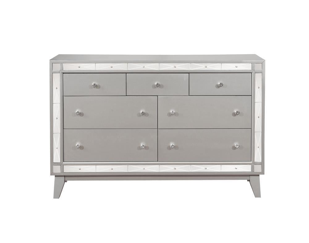 Leighton 7-drawer Dresser Metallic Mercury - Luxury Home Furniture (MI)