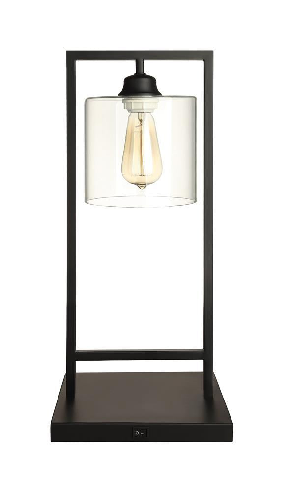Shoto Glass Shade Table Lamp Black - Luxury Home Furniture (MI)