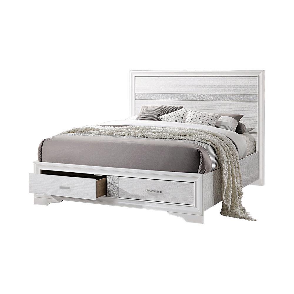 Miranda Eastern King 2-drawer Storage Bed White - Luxury Home Furniture (MI)