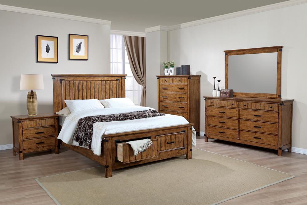Brenner Queen Storage Bed Rustic Honey - Luxury Home Furniture (MI)