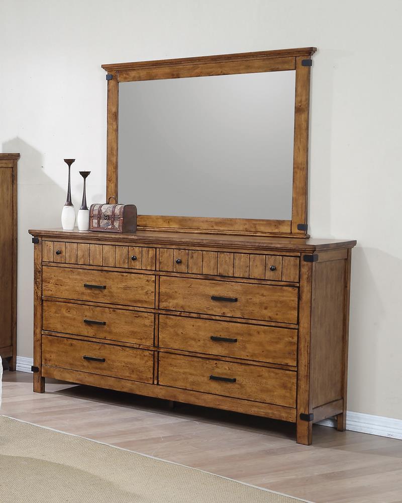 Brenner Rectangular Dresser Mirror Rustic Honey - Luxury Home Furniture (MI)