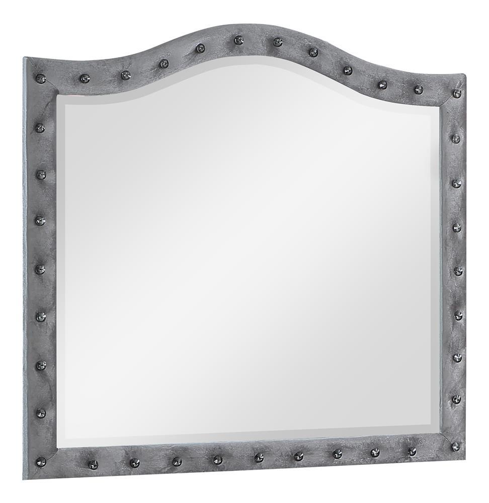 Deanna Button Tufted Dresser Mirror Grey - Luxury Home Furniture (MI)