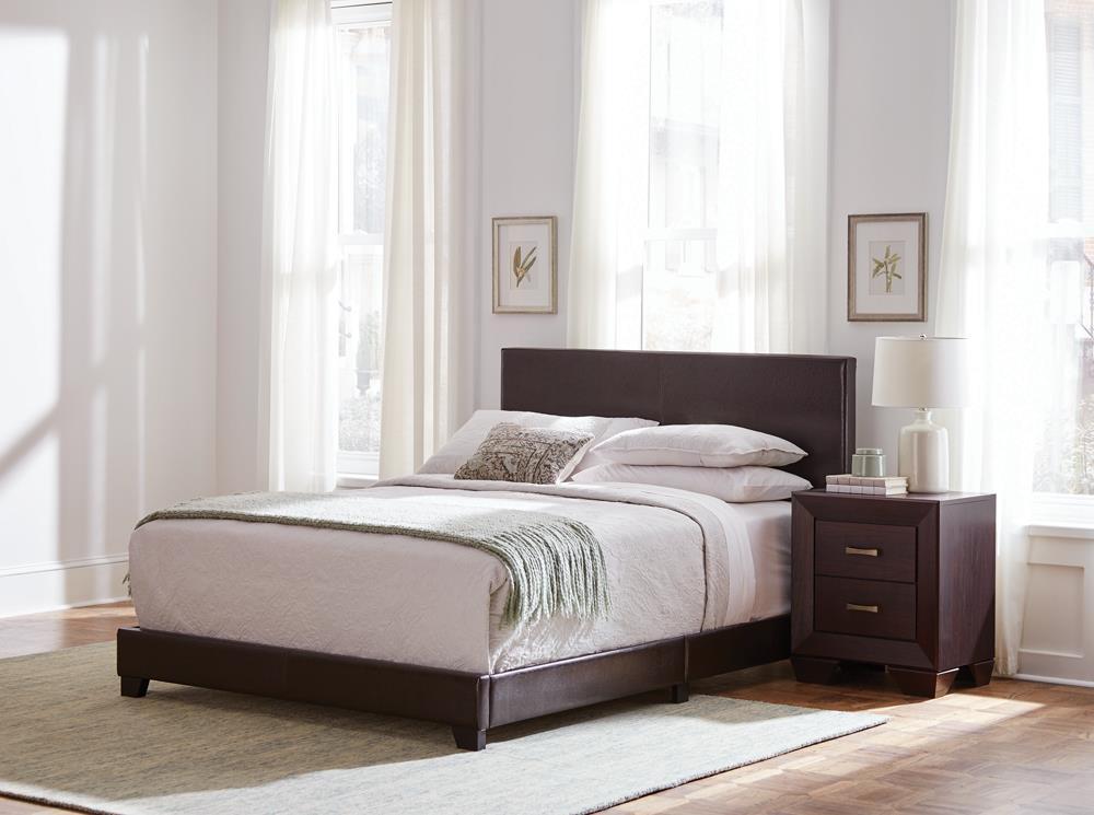 Dorian Upholstered California King Bed Brown - Luxury Home Furniture (MI)