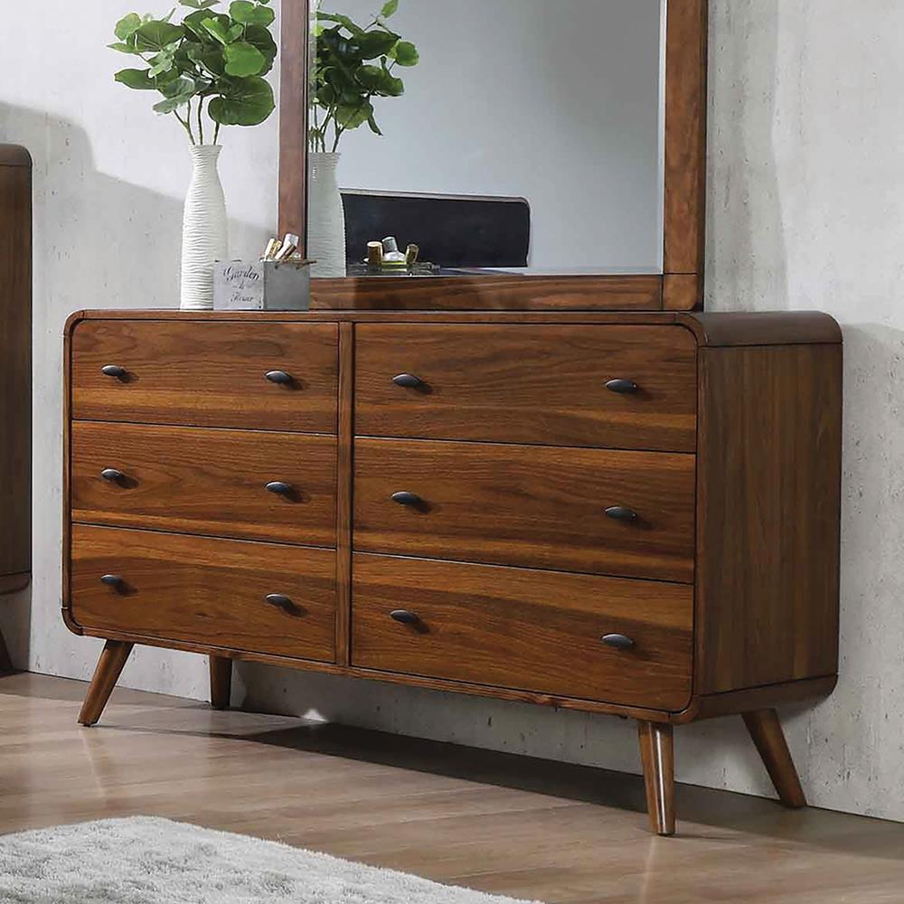 Robyn 6-drawer Dresser Dark Walnut - Luxury Home Furniture (MI)