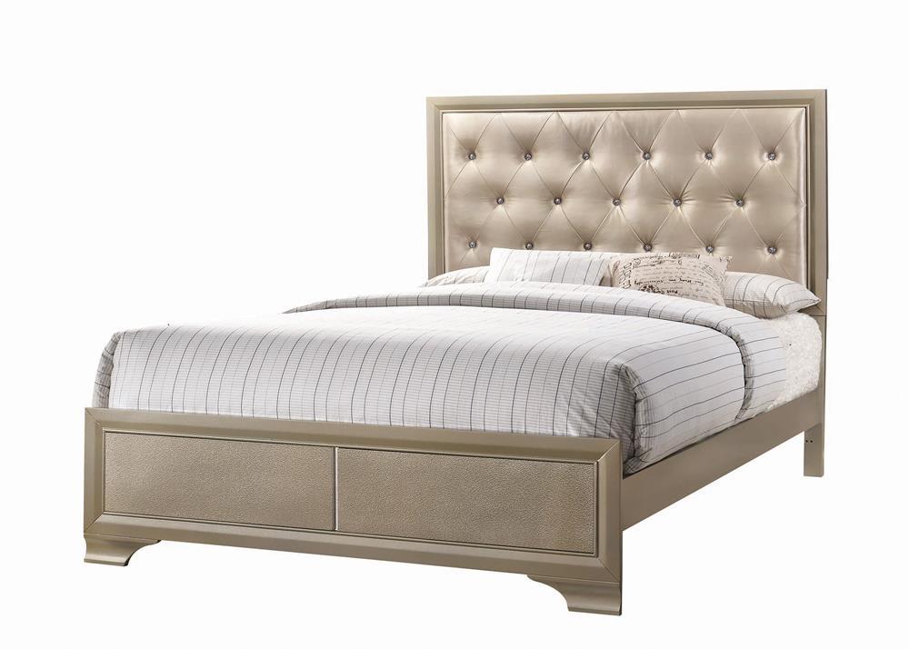 Beaumont Upholstered Eastern King Bed Champagne - Luxury Home Furniture (MI)