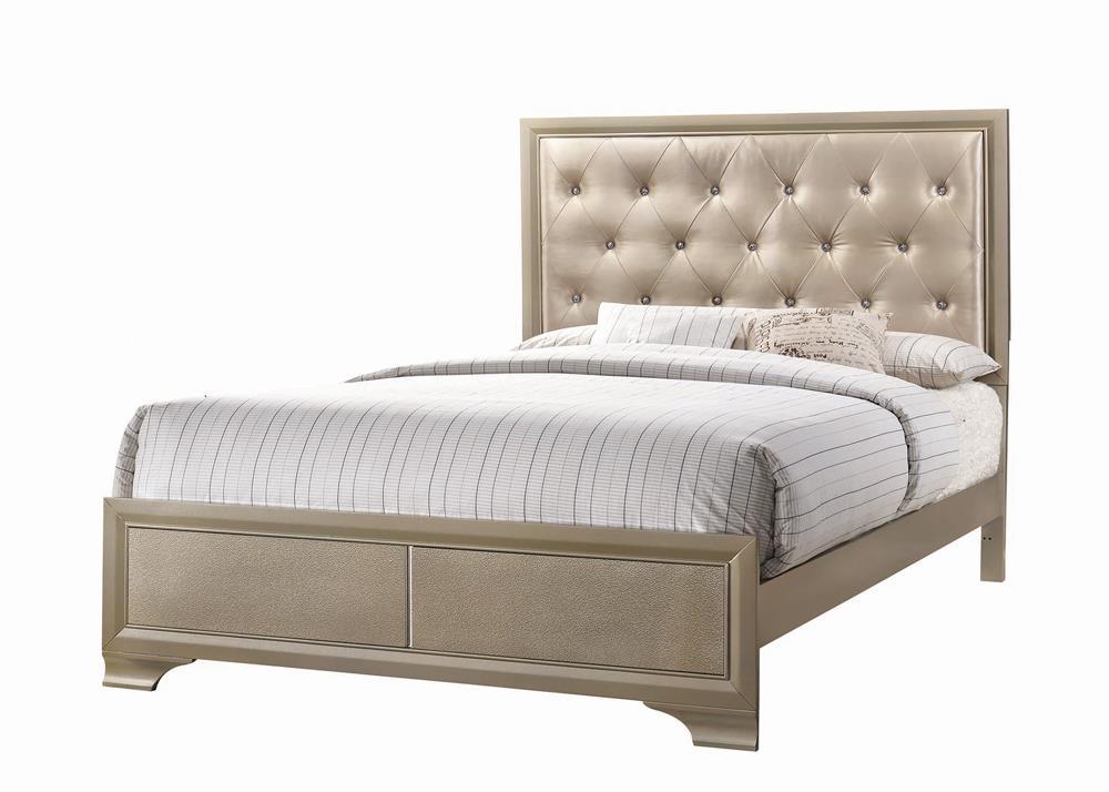 Beaumont Upholstered Queen Bed Champagne - Luxury Home Furniture (MI)