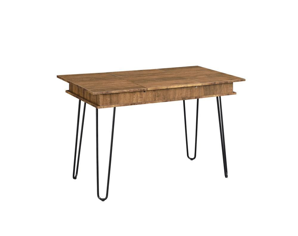 Sheeran Writing Desk with 4 Hidden Storages Rustic Amber - Luxury Home Furniture (MI)