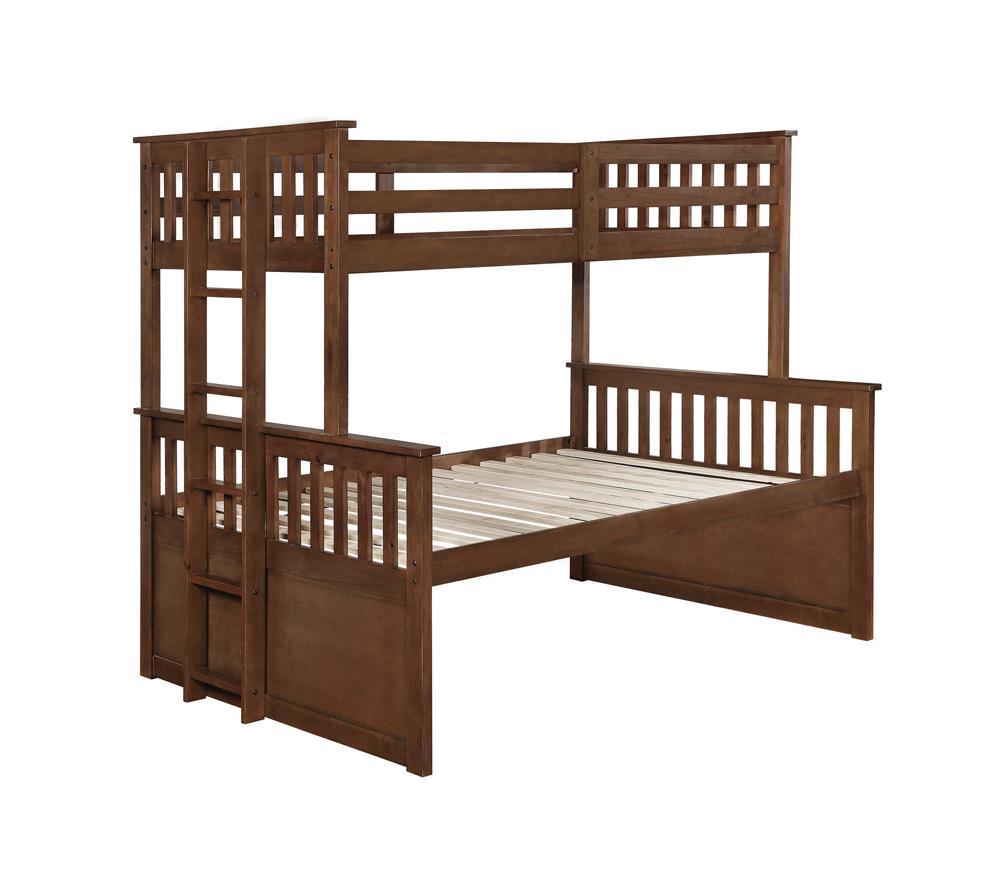 Atkin Twin Extra Long over Queen 3-drawer Bunk Bed Weathered Walnut - Luxury Home Furniture (MI)