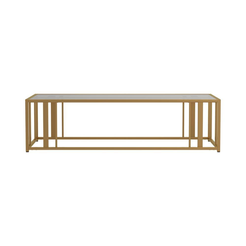 Adri Metal Frame Coffee Table Matte Brass - Luxury Home Furniture (MI)