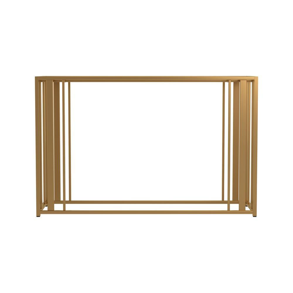 Adri Metal Frame Sofa Table Matte Brass - Luxury Home Furniture (MI)