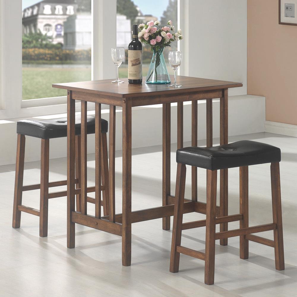 Oleander 3-piece Counter Height Dining Table Set Nut Brown - Luxury Home Furniture (MI)