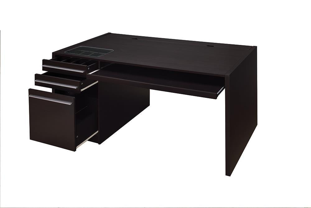 Halston 3-drawer Connect-it Office Desk Cappuccino - Luxury Home Furniture (MI)