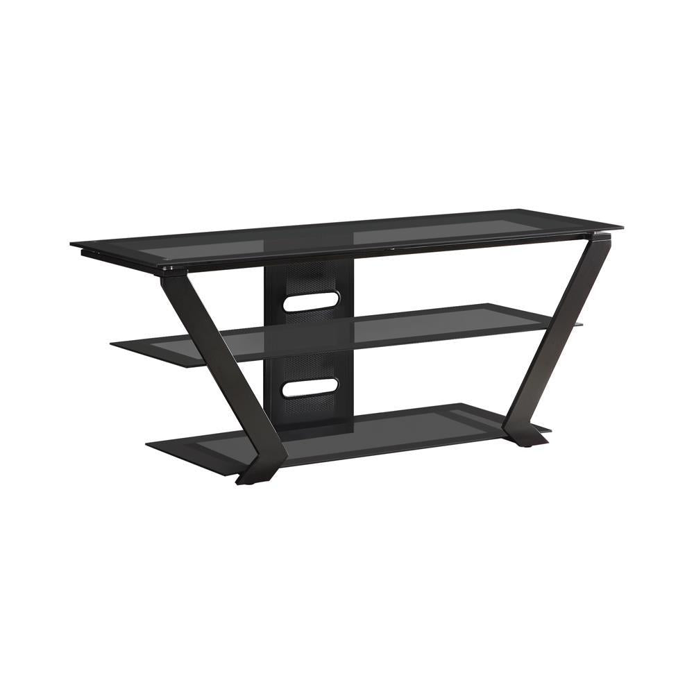 Donlyn 2-tier TV Console Black - Luxury Home Furniture (MI)