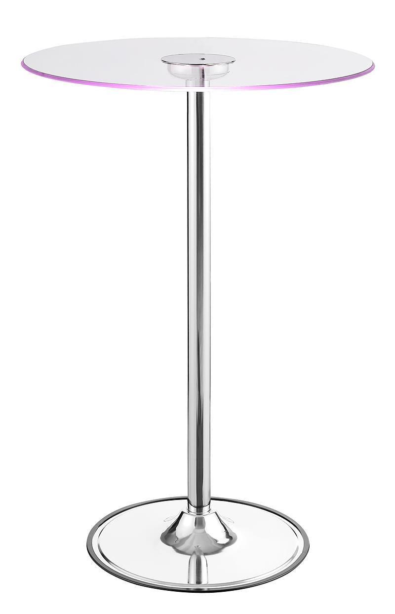 Thea LED Bar Table Chrome and Clear - Luxury Home Furniture (MI)