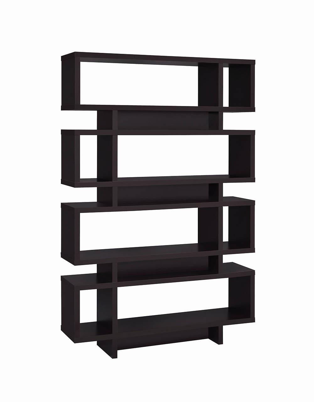Reid 4-tier Open Back Bookcase Cappuccino - Luxury Home Furniture (MI)