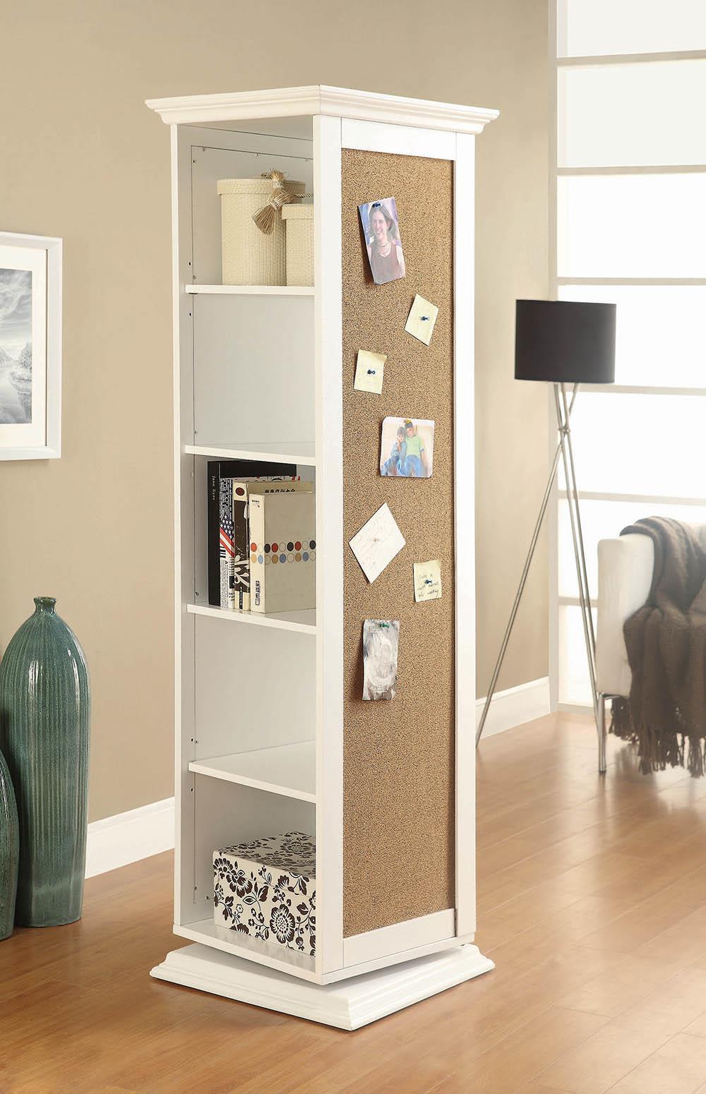 Robinsons Swivel Accent Cabinet with Cork Board White - Luxury Home Furniture (MI)