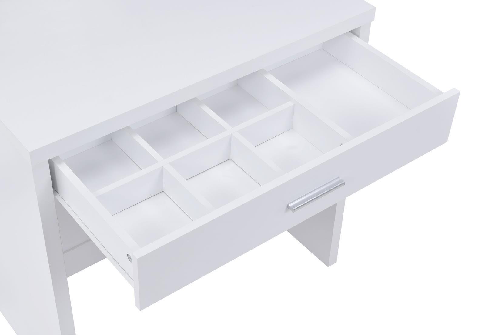 Harvey 2-piece Vanity Set with Lift-Top Stool White - Luxury Home Furniture (MI)