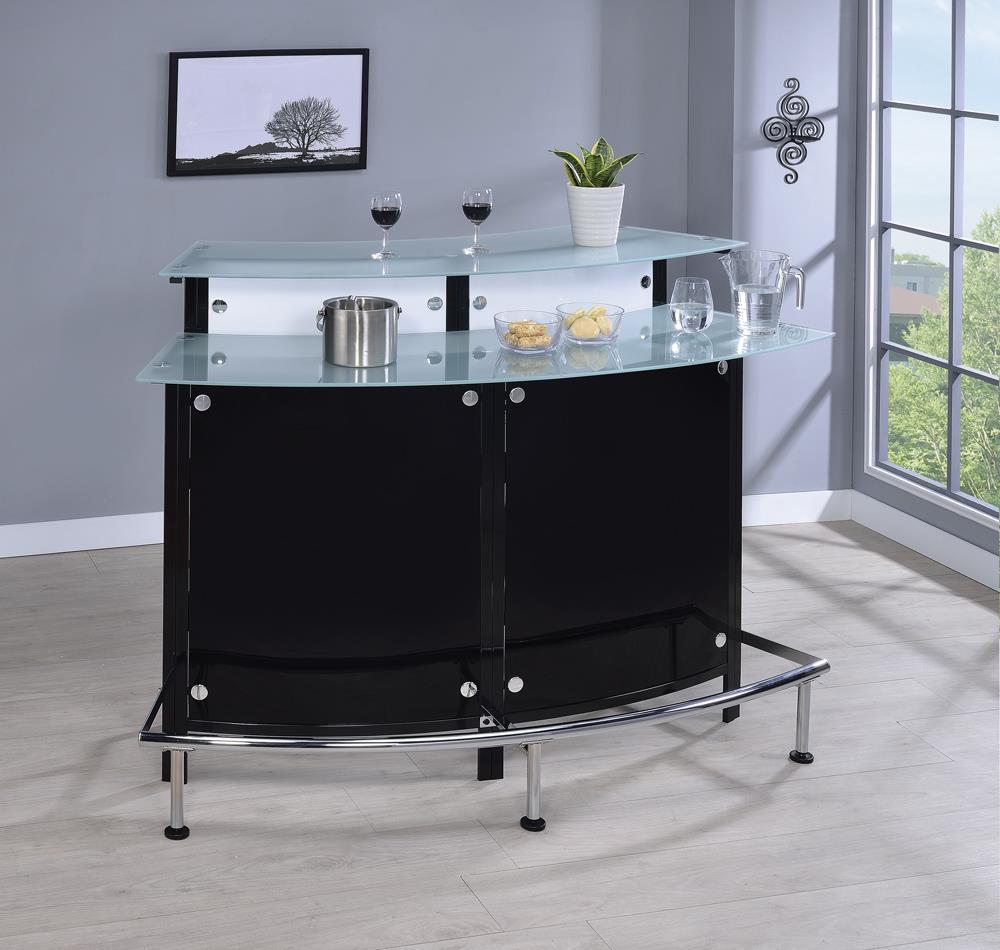 Keystone Glass Top Bar Unit Black - Luxury Home Furniture (MI)