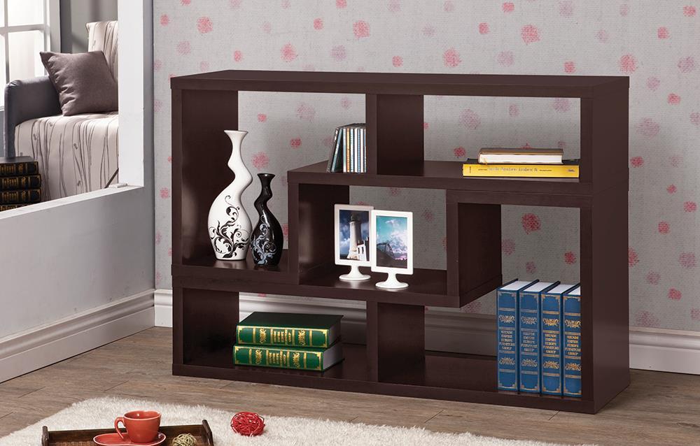 Velma Convertible TV Console and Bookcase Cappuccino - Luxury Home Furniture (MI)