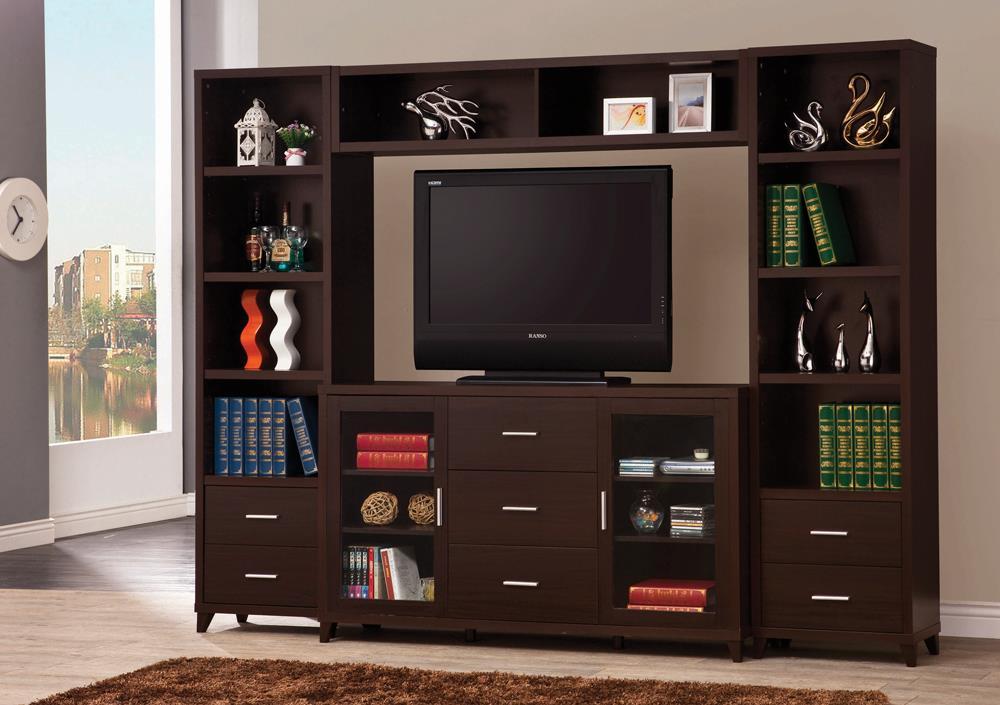 Lewes 2-door TV Stand with Adjustable Shelves Cappuccino - Luxury Home Furniture (MI)