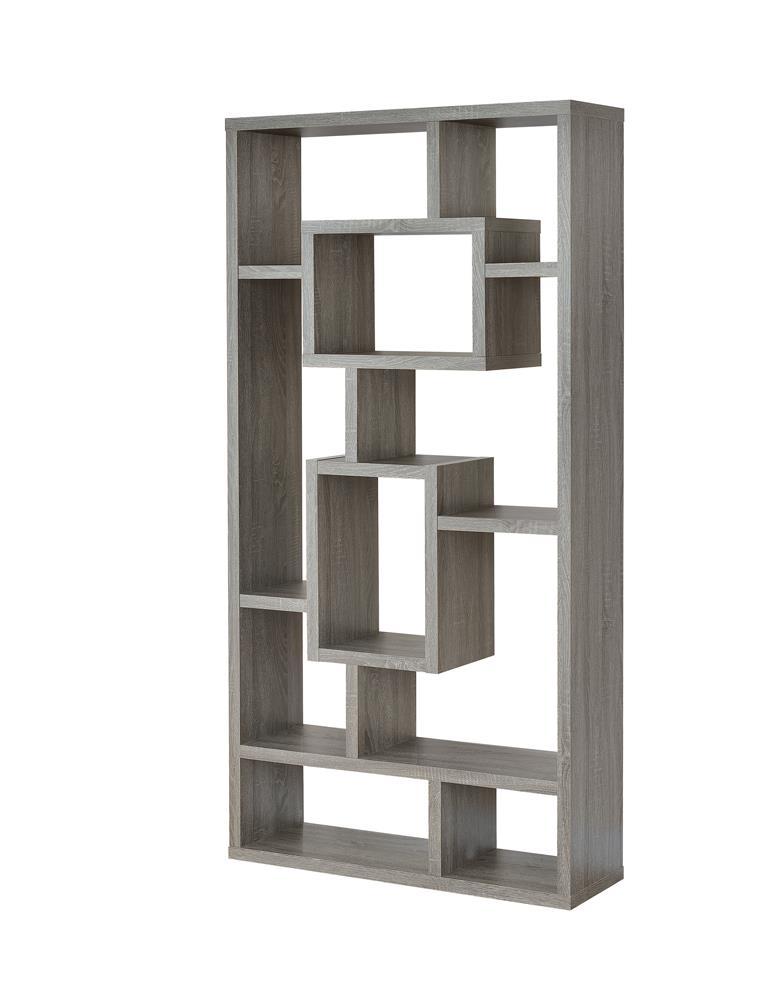 Howie 10-shelf Bookcase Weathered Grey - Luxury Home Furniture (MI)