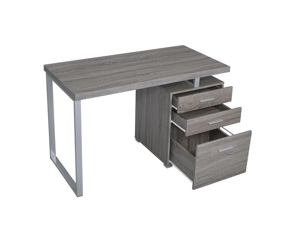 Brennan 3-drawer Office Desk Weathered Grey - Luxury Home Furniture (MI)