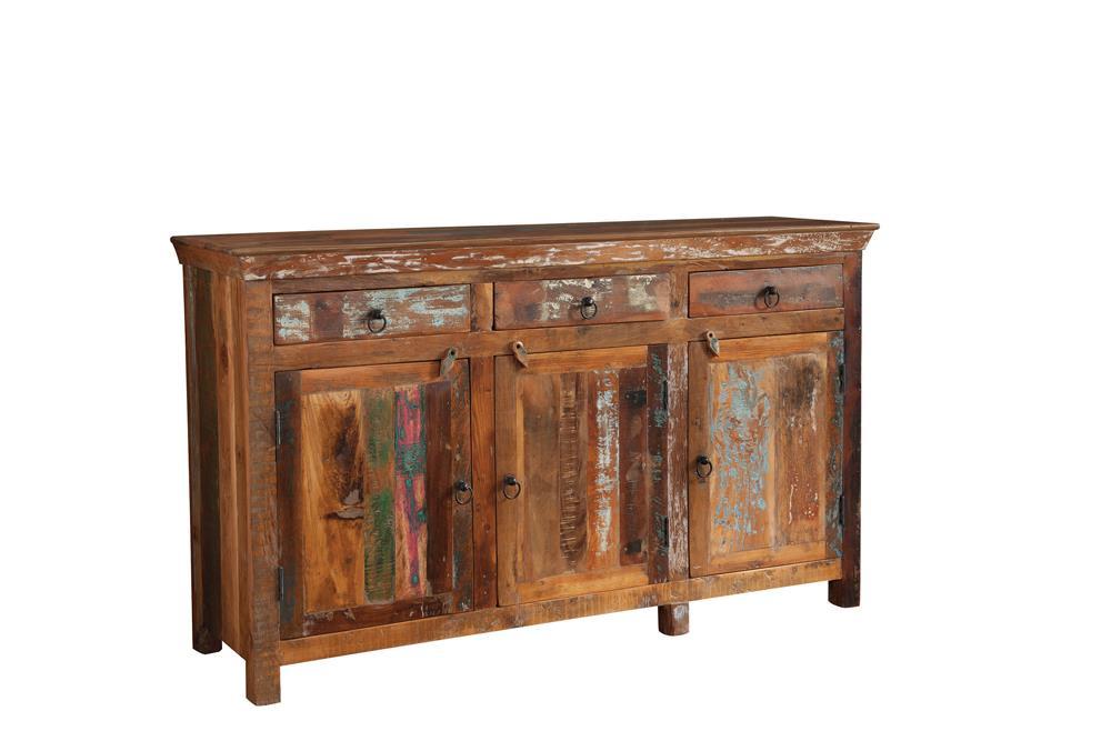Henry 3-door Accent Cabinet Reclaimed Wood - Luxury Home Furniture (MI)