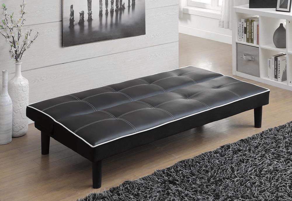 Katrina Tufted Upholstered Sofa Bed Black - Luxury Home Furniture (MI)