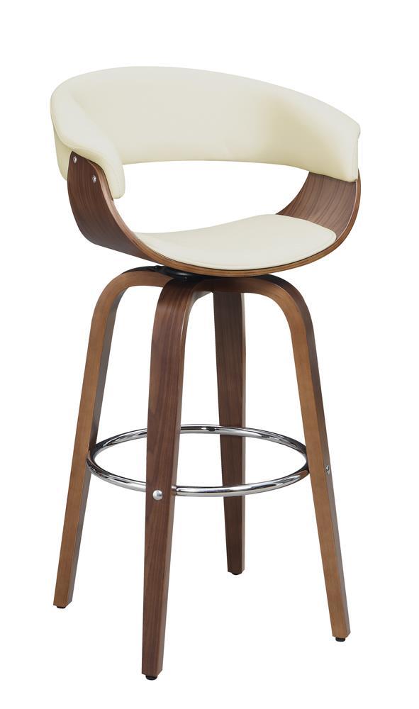 Zion Upholstered Swivel Bar Stool Walnut and Ecru - Luxury Home Furniture (MI)