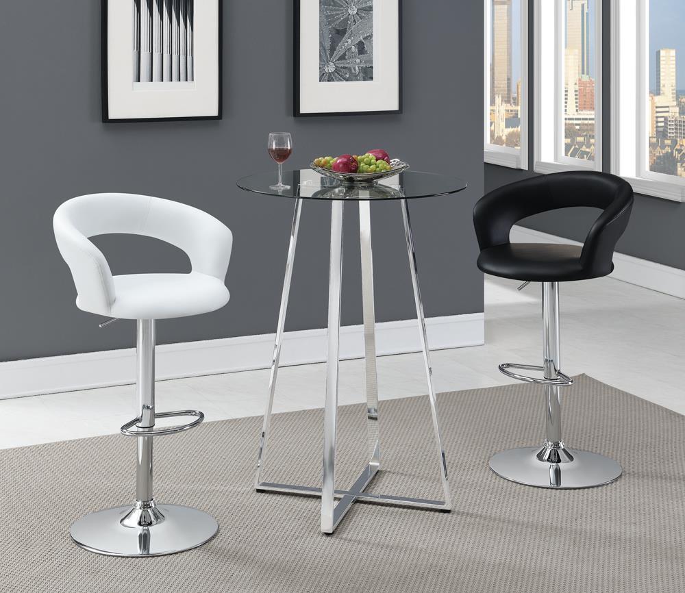 Zanella Glass Top Bar Table Chrome - Luxury Home Furniture (MI)