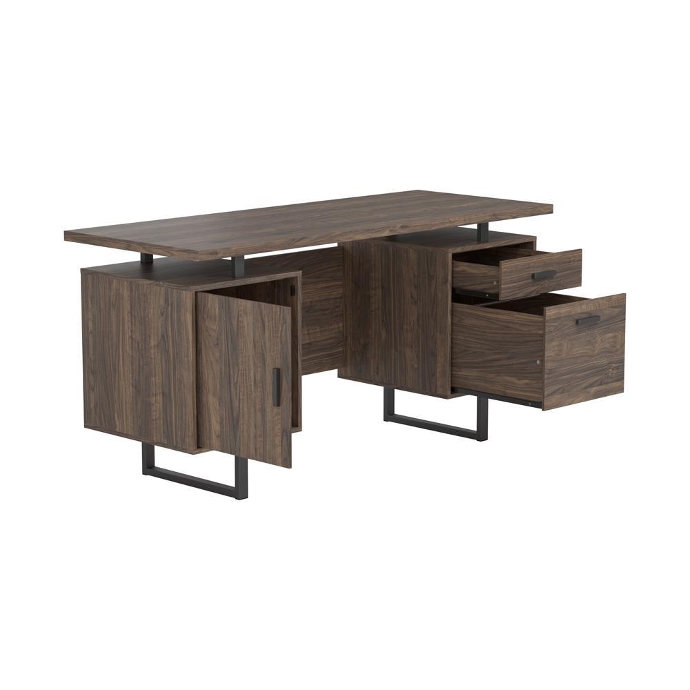 Lawtey Floating Top Office Desk Weathered Grey - Luxury Home Furniture (MI)