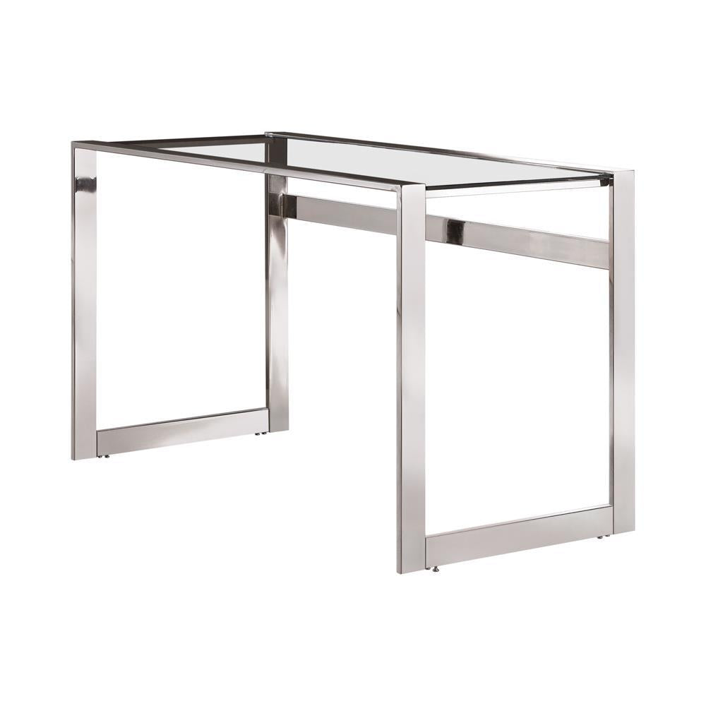Hartford Glass Top Writing Desk Chrome - Luxury Home Furniture (MI)