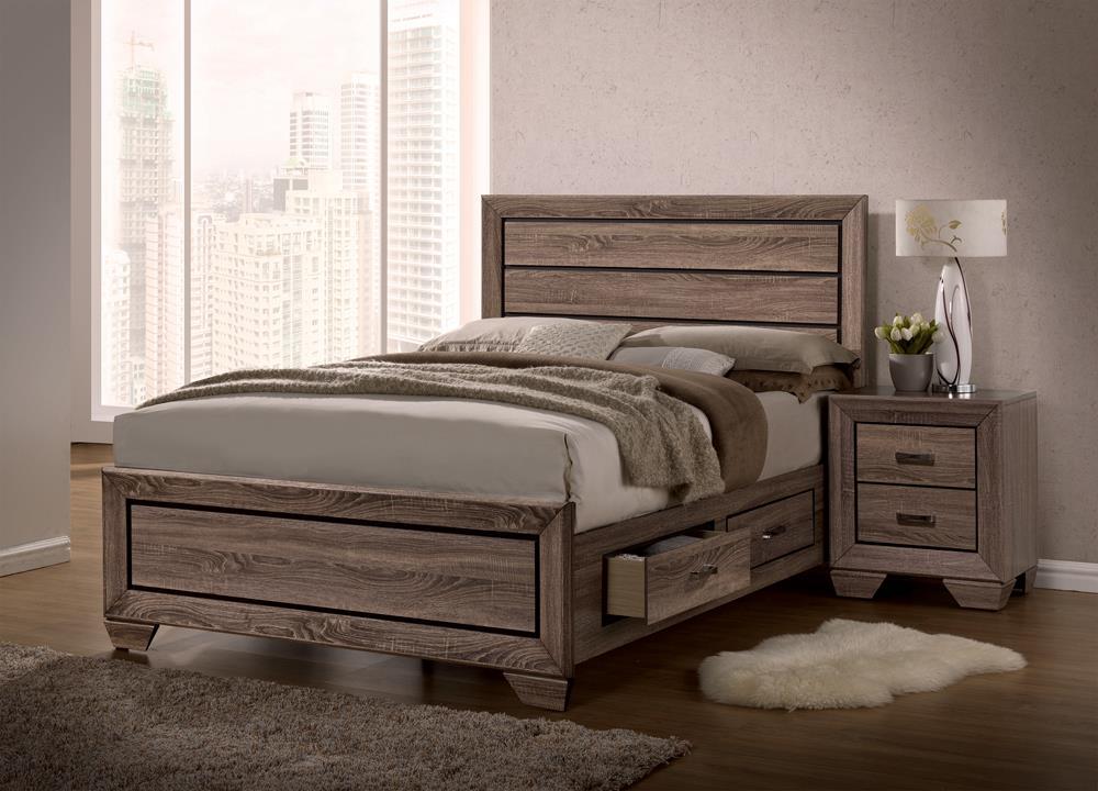 Kauffman California King Storage Bed Washed Taupe - Luxury Home Furniture (MI)