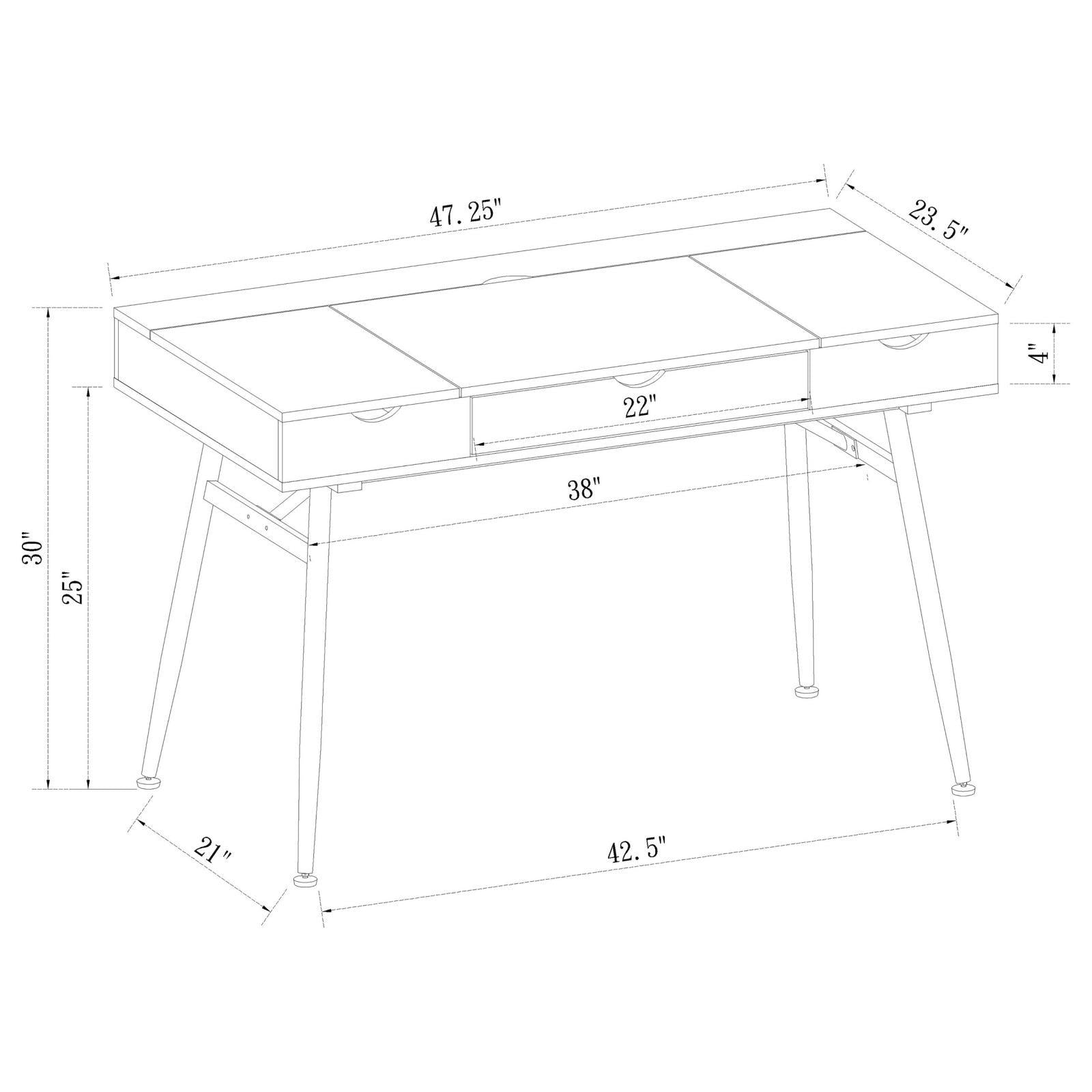 Rafael 1-drawer Writing Desk Rustic Driftwood - Luxury Home Furniture (MI)