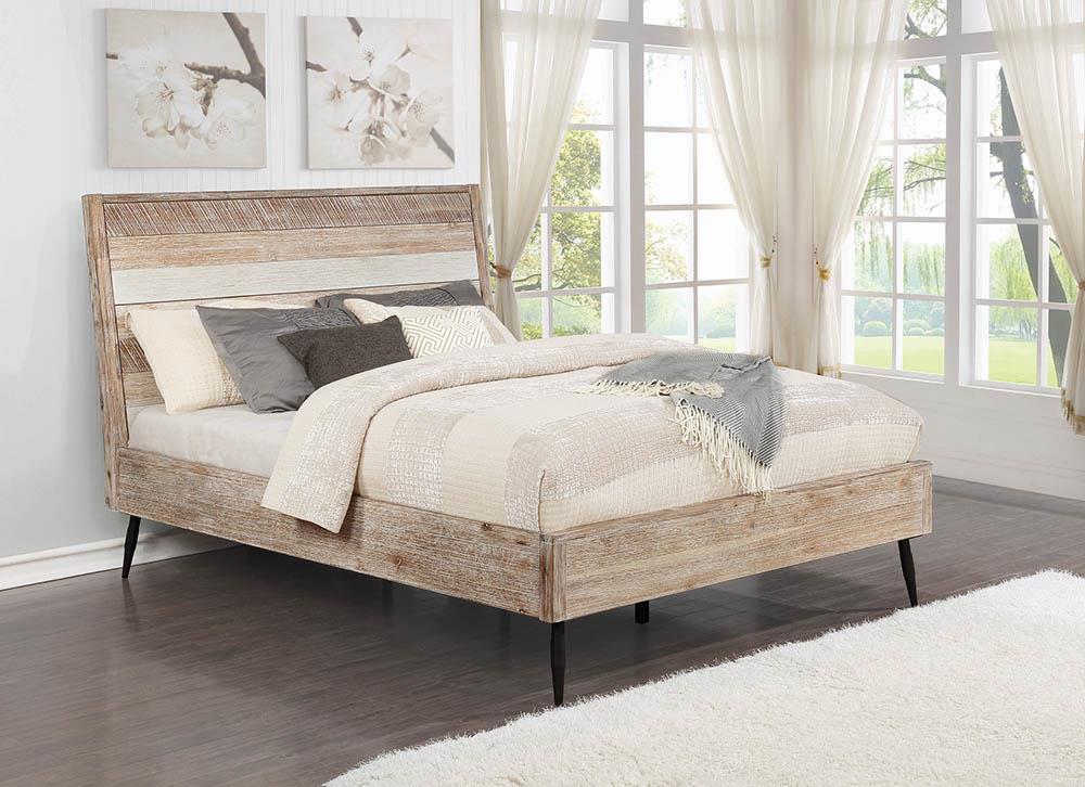 Marlow Queen Platform Bed Rough Sawn Multi - Luxury Home Furniture (MI)